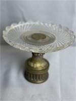 Brass Bass With Glass Top Compote