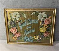 Antique print – God bless our home