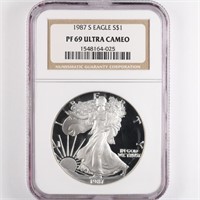 1987-S Proof Silver Eagle NGC PF69 UC