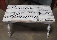 Wooden bench, heaven message