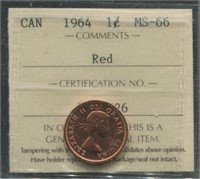 Canada 1964 1 Cent MS66 Red Coin