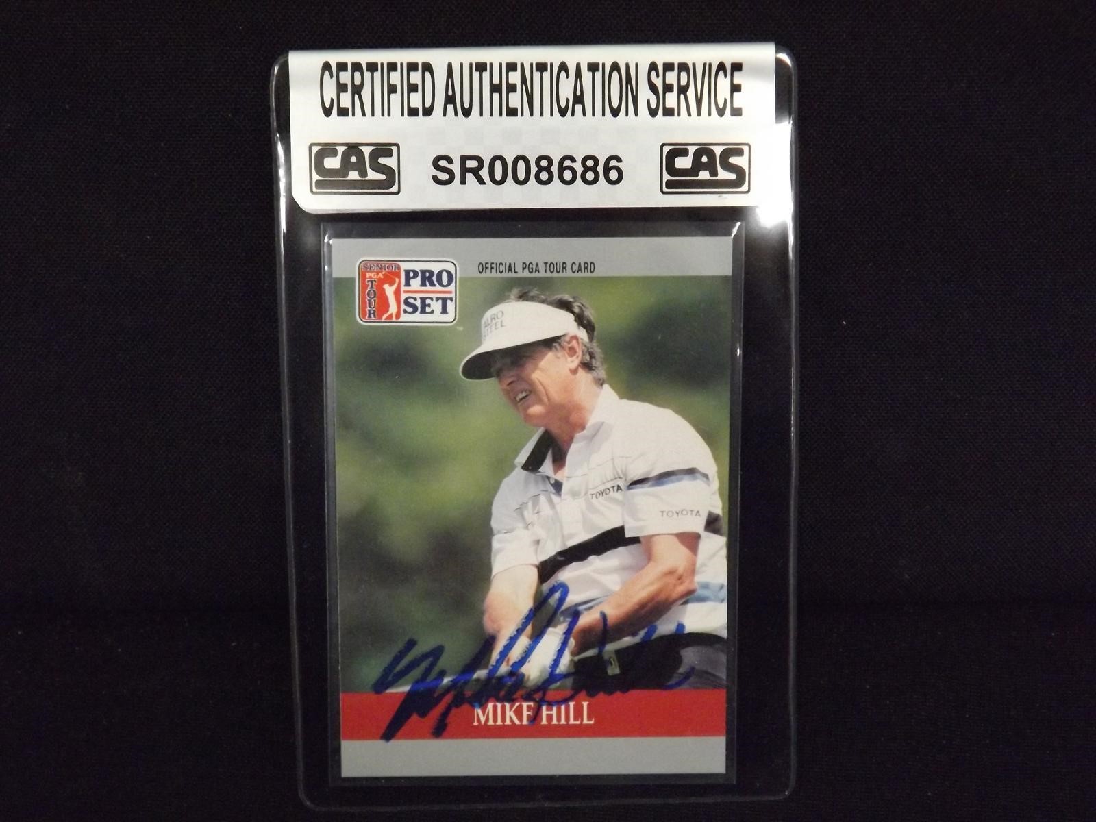 1990 PRO SET PGA MIKE HILL AUTOGRAPH CAS