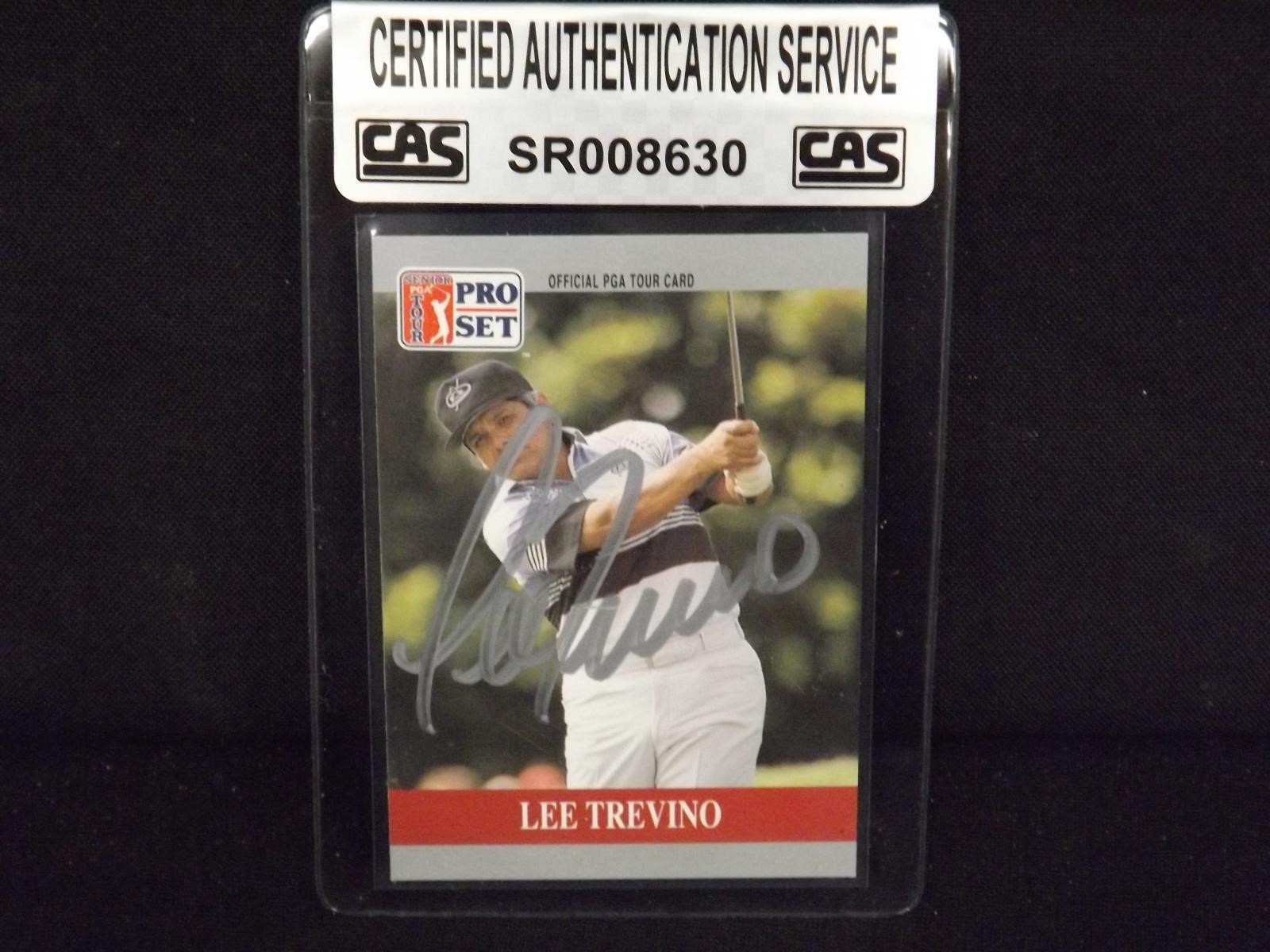 1990 PRO SET PGA LEE TREVINO AUTOGRAPH CAS