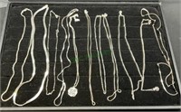 Amazing tray lot of sterling silver necklaces -