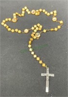 Vintage handmade carved wood Rosary(764)