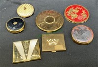 Tray lot of vintage compacts - lot of six and one