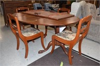 Oval Table w/ Extra Leaf & 4 Chairs