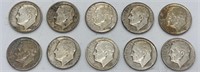 (10) Silver Roosevelt Dimes