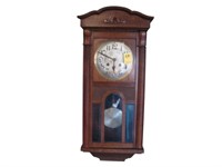 TOC German oak Westminster chime wall clock