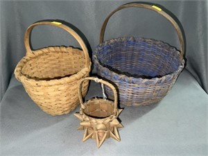 (3) Early Woven Baskets