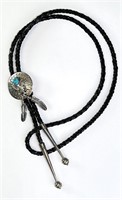 Native Leather/Sterling (R Begay) Turquoise Bolo