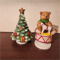CHRISTMAS TREE & TEDDY BEAR MUSIC BOXS