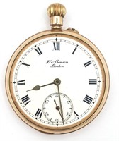 J.W. Benson London 9K Gold Open Face Pocket Watch