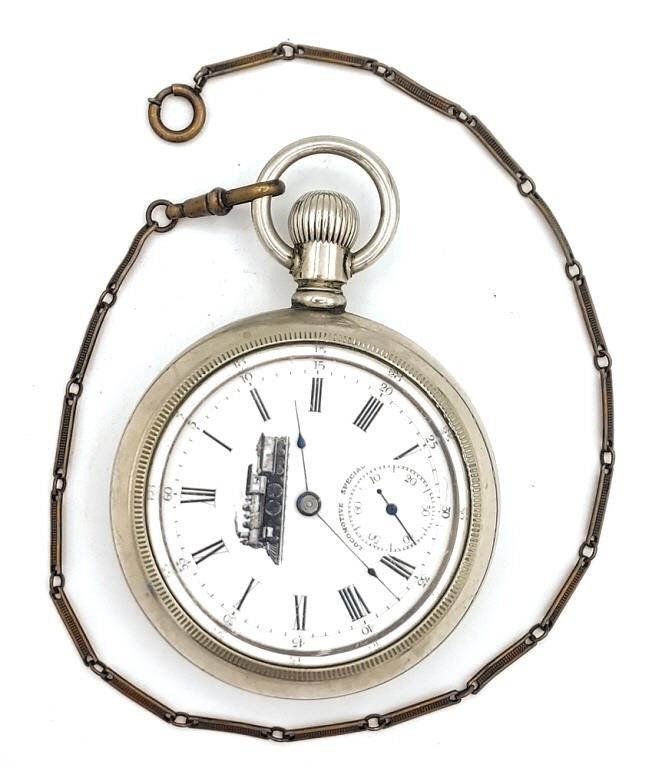 Locomotive Special Open Face Pocket Watch