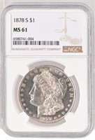 1878-S Morgan Silver Dollar NGC MS61