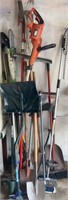 Weedwacker, pole saws, shovels, brooms and yard