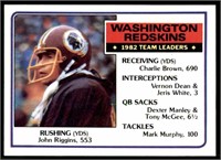 TEN (10) 1983 Topps Redskins Team Leaders