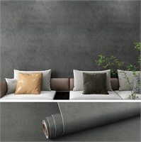 P429  VEELIKE 15.7x354 Black Concrete Wallpape