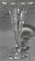 Vintage Crystal Cornucopia Vase 9"