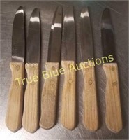 6 Set of 6 Wood Handle Steak Knives