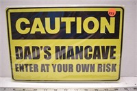 Decorative tin sign (12" x 8") - Man Cave
