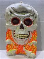 VINTAGE HALLOWEEN VACUFORM FLAMING SKULL