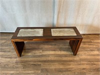 Rosewood Bench with Alligator Skin Seat Covers