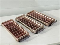 3 vintage ice cube trays