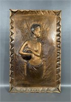 Manzomba African Copper Relief Wall Panel