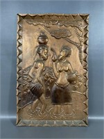 Manzomba African Copper Relief Wall Panel