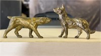 (2) Brass 3" Dog Figures