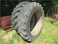 2-15.5-38 Tires on Rims off a IH 460 Tractor