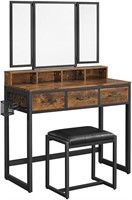 VASAGLE Vanity Table w/Upholstered Stool Set