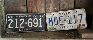 2 Vintage License Plates