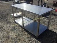 STAINLESS STEEL TWO TIER DISPLAY TABLE