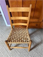 ANTIQUE WOVEN BOTTOM CHAIR