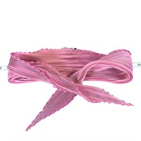 Hermes Pleated Pink Silk Scarf