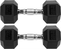 20LB Hex Dumbbell Pair - Rubber