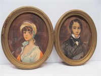 Art, lady/gentleman, scratches on frames