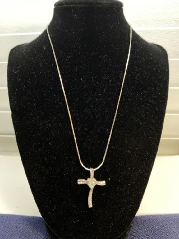 Sterling silver Religious cross necklace with