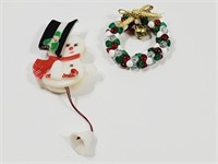 2 Vintage Christmas Brooches