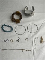 Necklace 925 Italy, Bracelets, Earrings, Broach