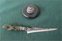 LETTER OPENER WITH EAGLE RELIEF, STAINLESS,