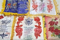 6 Assorted Military Silk/Satin Souvenir Pillow