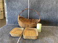 Basket and Electric Candle Bundle