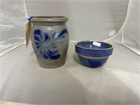 Stoneware Bowl & Eldreth Stoneware Crock