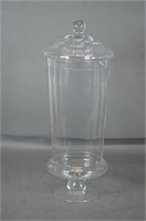 X Large Vase Lidded Clear Glass