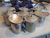 Lot (8) Stainless Creamer Pitchers