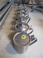 Lot (7) Stainless Creamer Pitchers