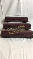 Lionel (3) 2625 car set, (1) Irvington Pullman,